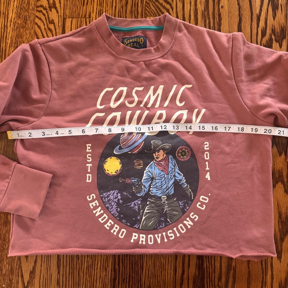 Cosmic Cowboy Sendero Sweatshirt Crewneck Women’s Size Small Cropped - Picture 5 of 6